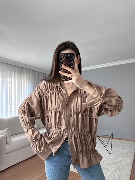Crinkle fabric shirt