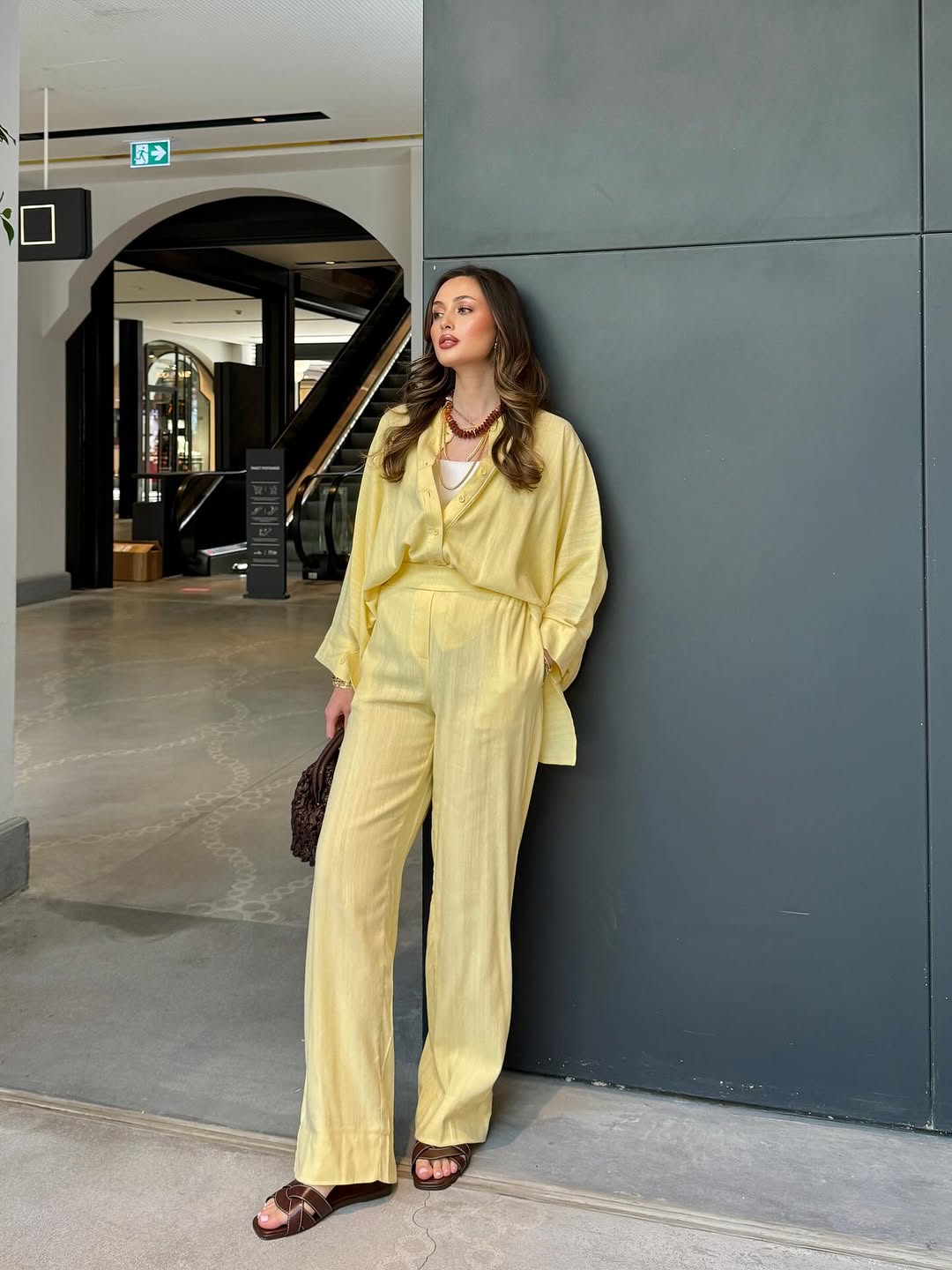 Premium linen bat sleeve shirt, waistband wide leg trouser co-ord set