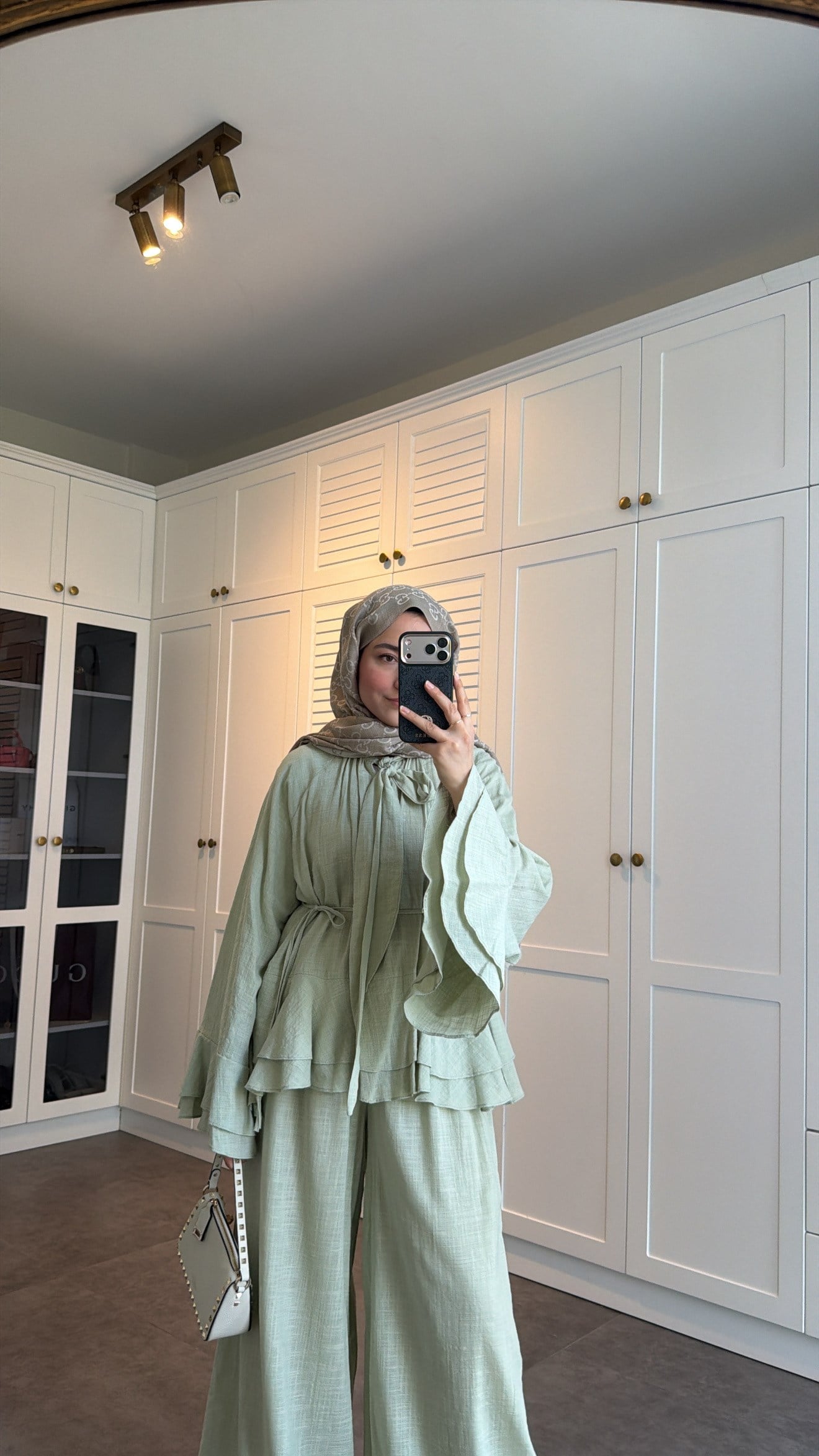 Choco Layered Linen Set - mint green
