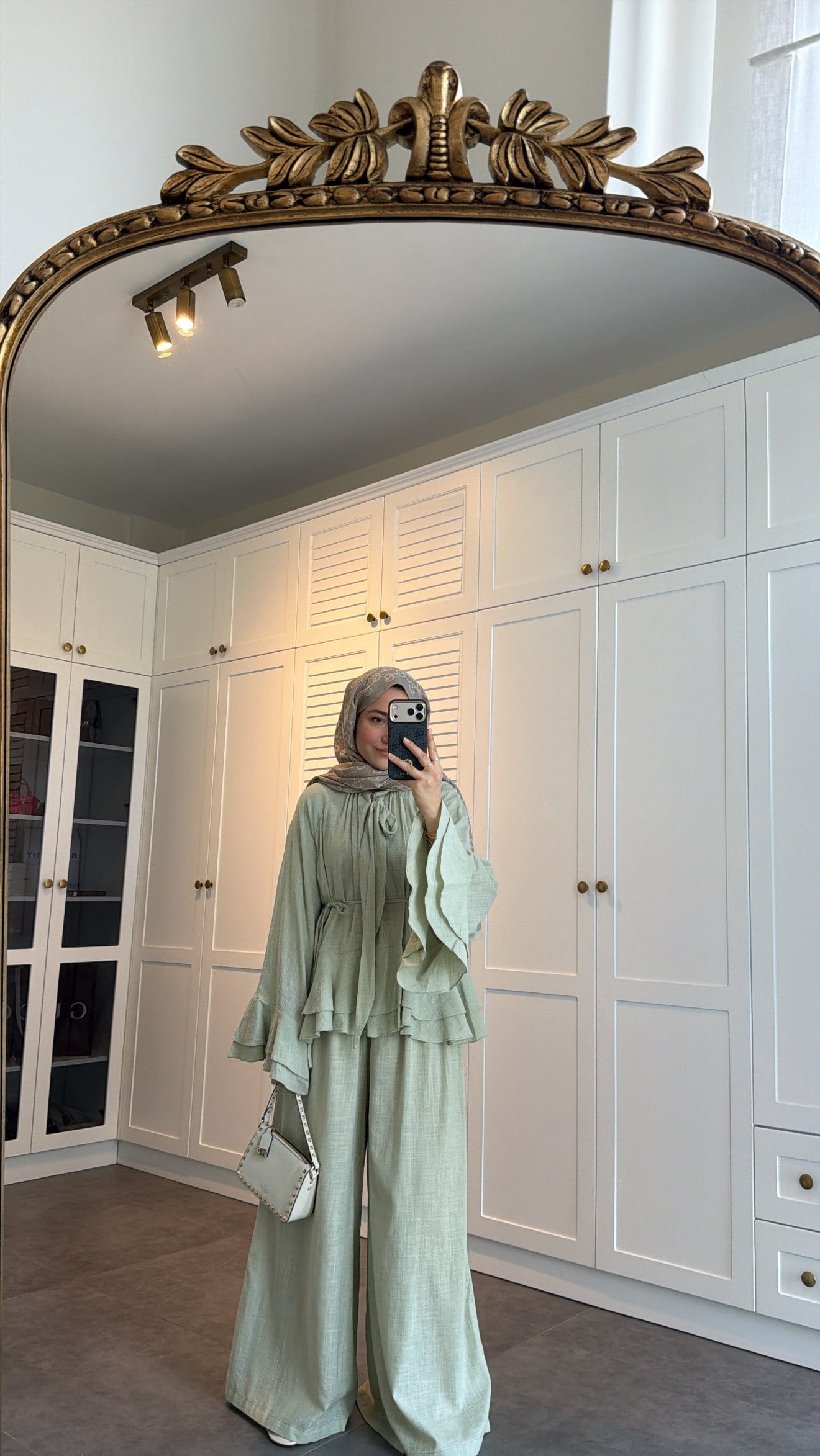 Choco Layered Linen Set - mint green