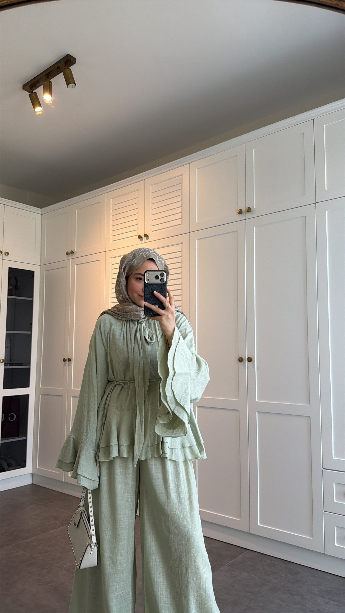 Choco Layered Linen Set - mint green