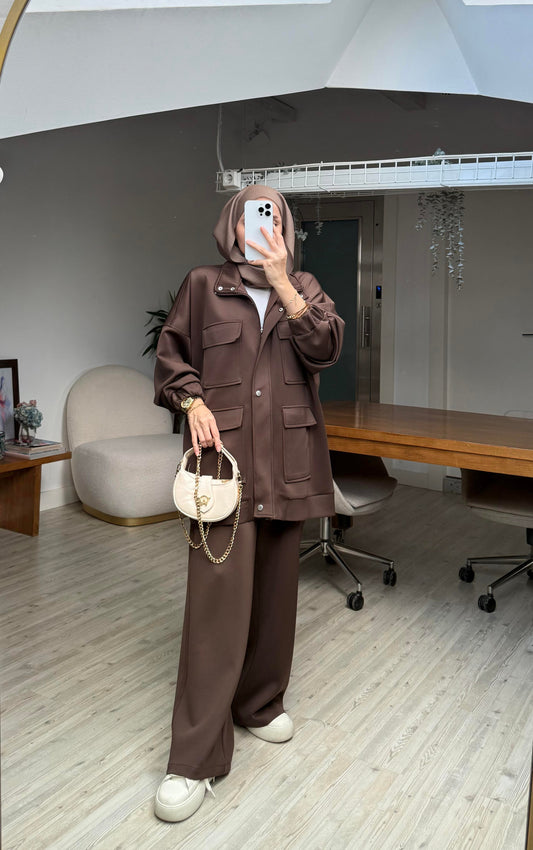 Mia Design Scuba oversized Set brown