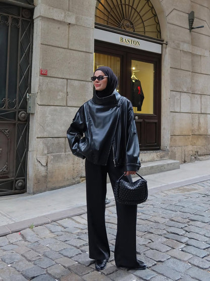 Zara model Faux Leather jacket