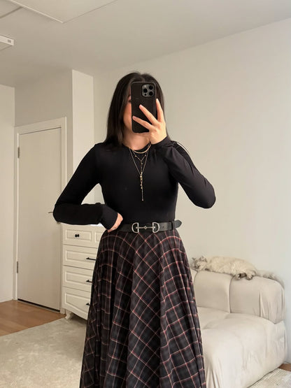 Checked chiffon lined Skirt