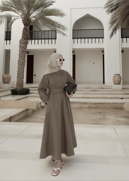 Button Dress with belt