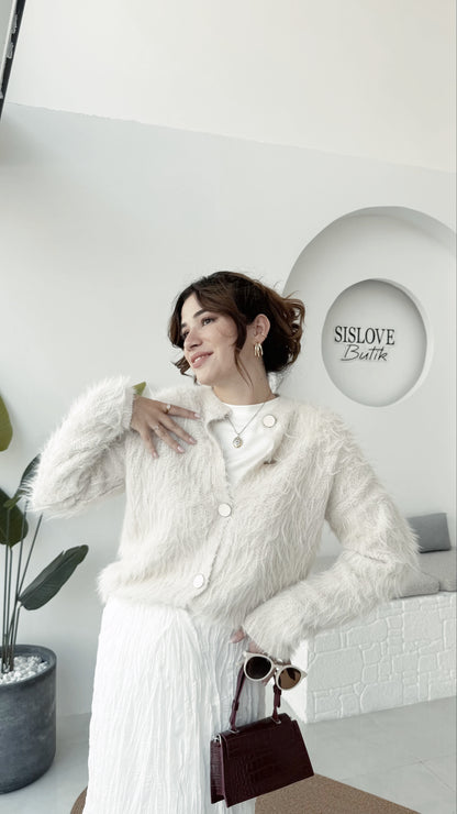Mohair Cardigan (white)