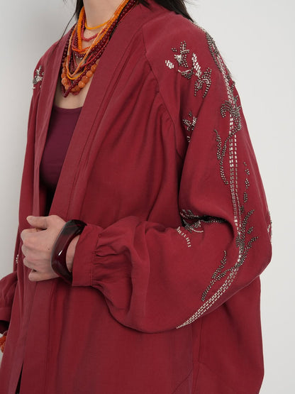 Cherry premium Rhinestone Embellished Two-Piece Set