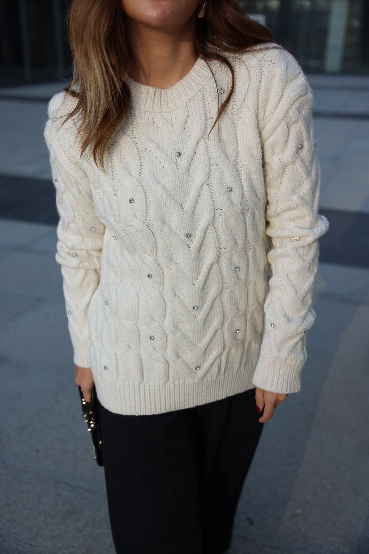 Studded wool blouse