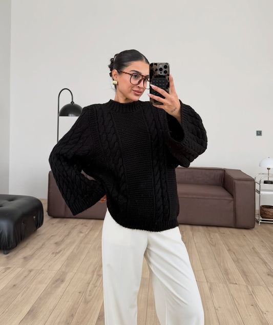 Wide sleeve wool jumper