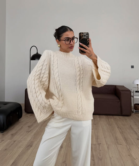 Wide sleeve wool jumper
