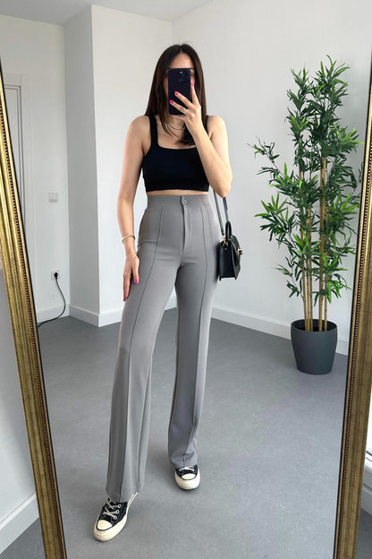 Stretch jacquard trousers