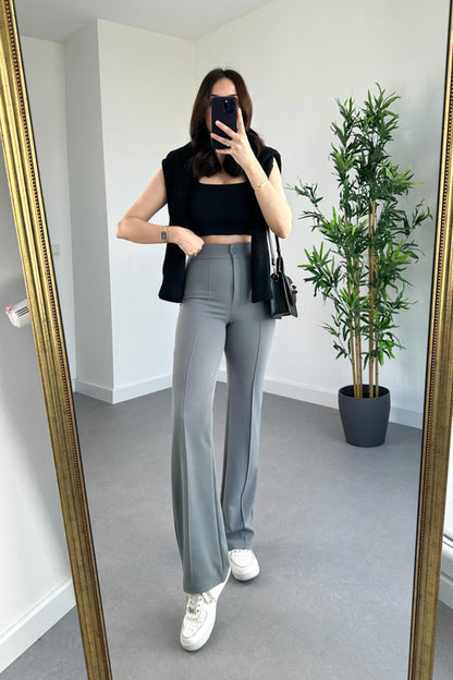 Stretch jacquard trousers