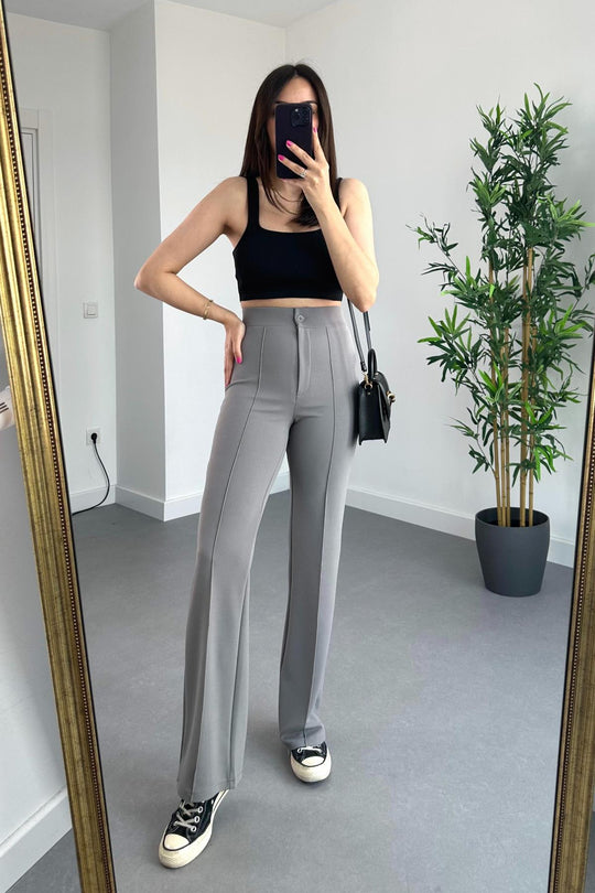 Stretch jacquard trousers