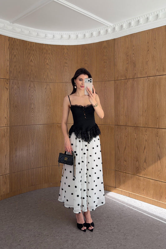 3D Polka Dot lined tulle skirt