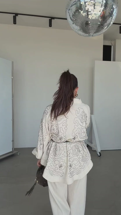 Studded kimono co-ord set