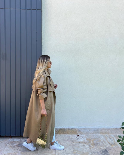 Gabardine oversized coat