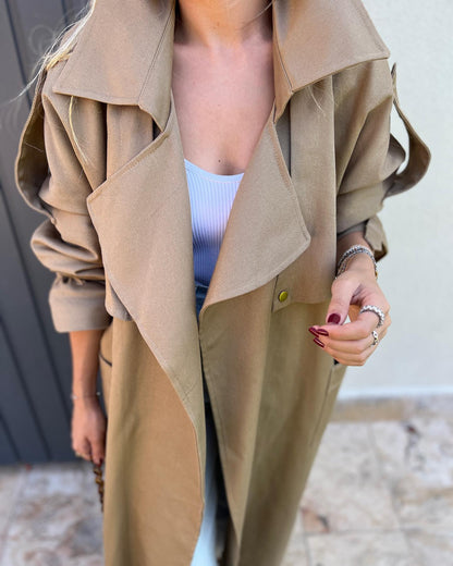 Gabardine oversized coat