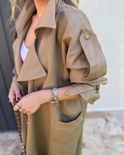 Gabardine oversized coat