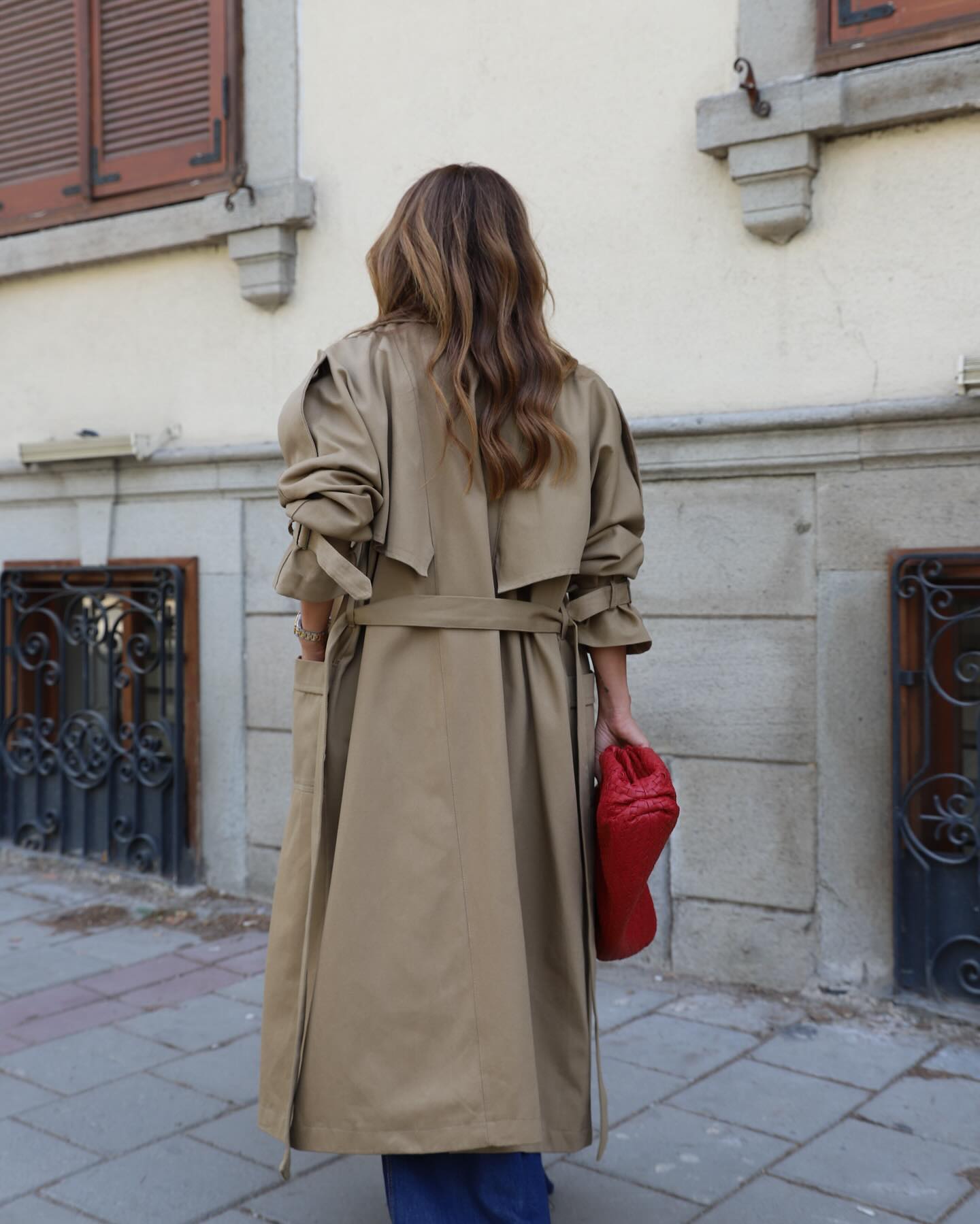 Gabardine oversized coat