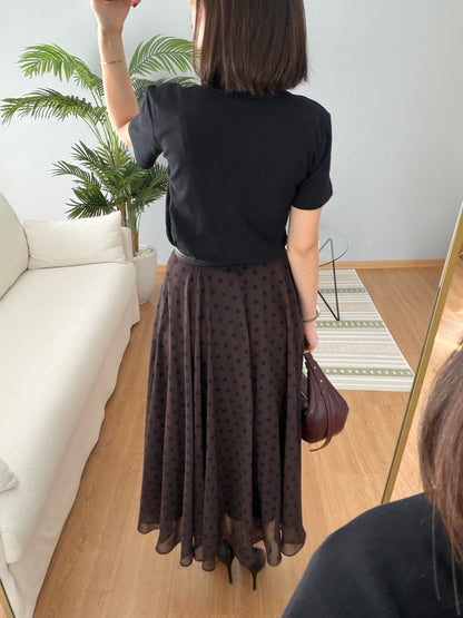 Retikla Polka Dot Patterned Black Skirt