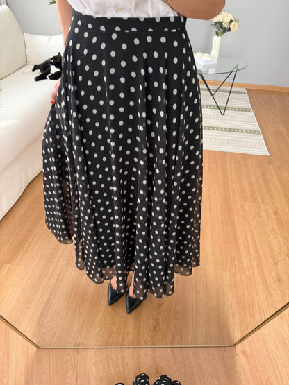 Retikla Polka Dot Patterned Black Skirt