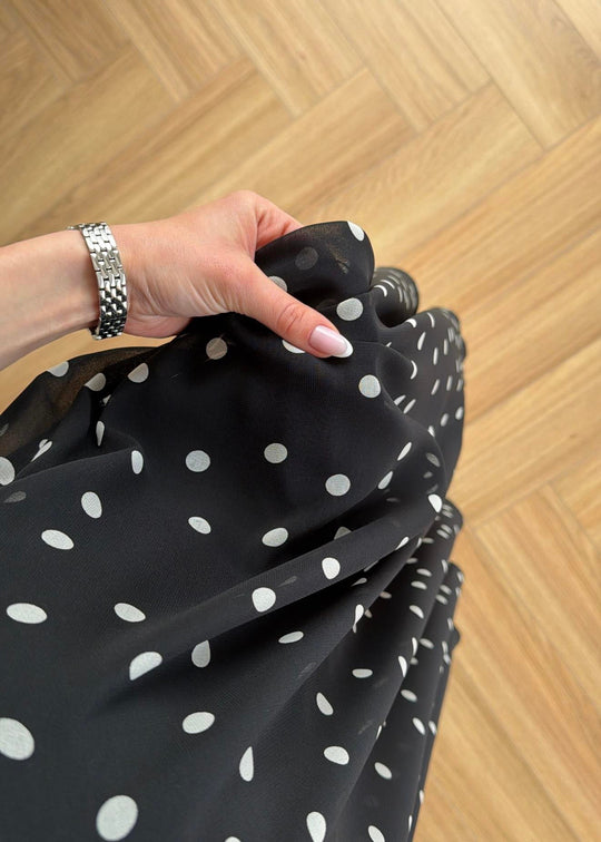 Retikla Polka Dot Patterned Black Skirt