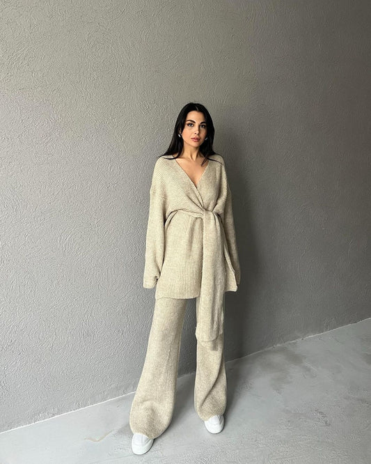 Wool co-ord with side belt