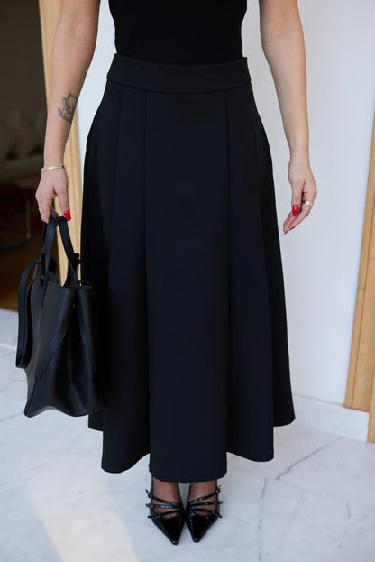 Pleated midi skirt