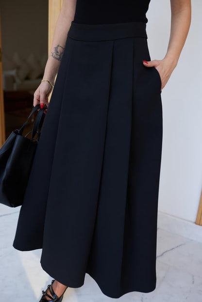 Pleated midi skirt