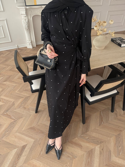 wrap polka dots dress