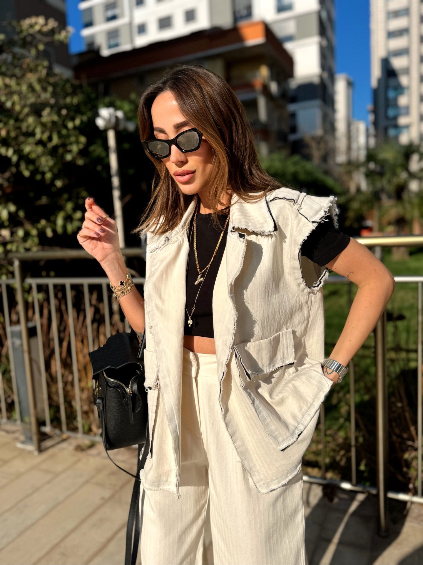 Gabardine vest