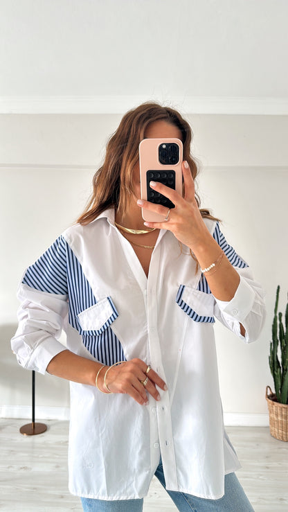 Oversized shirt with striped details