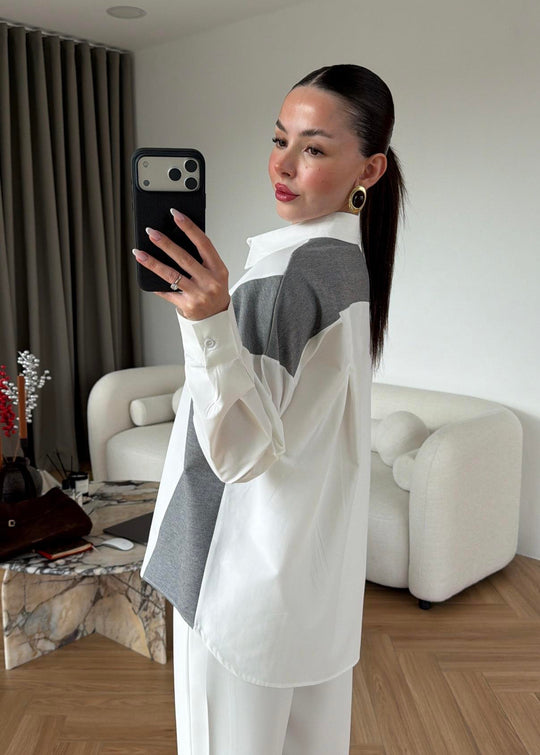 Knitwear details studded with rhinestone