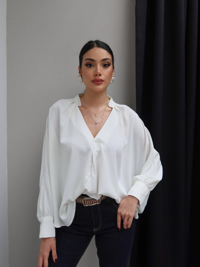 V-Neck Draped Shirt
