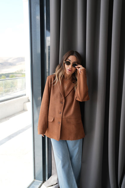 Faux Suede blazer