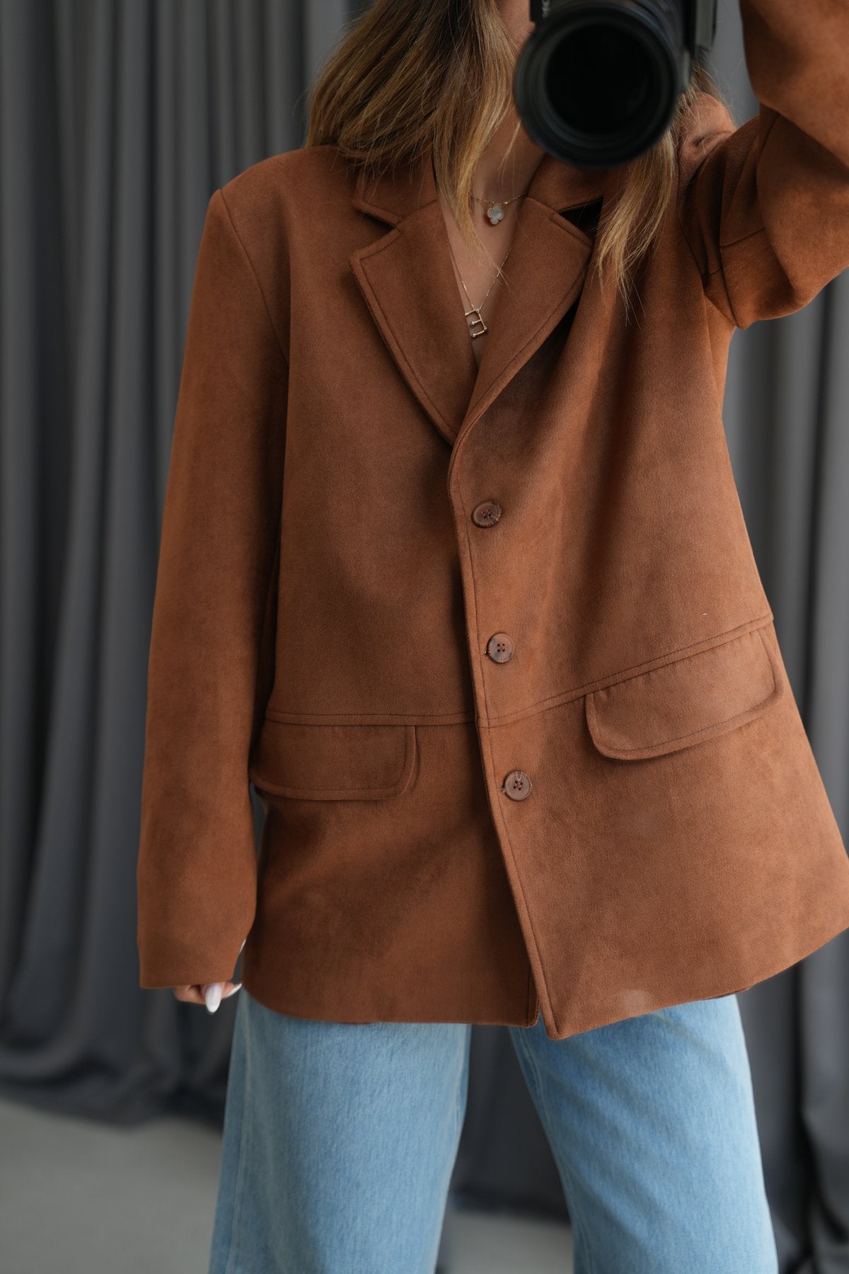 Faux Suede blazer