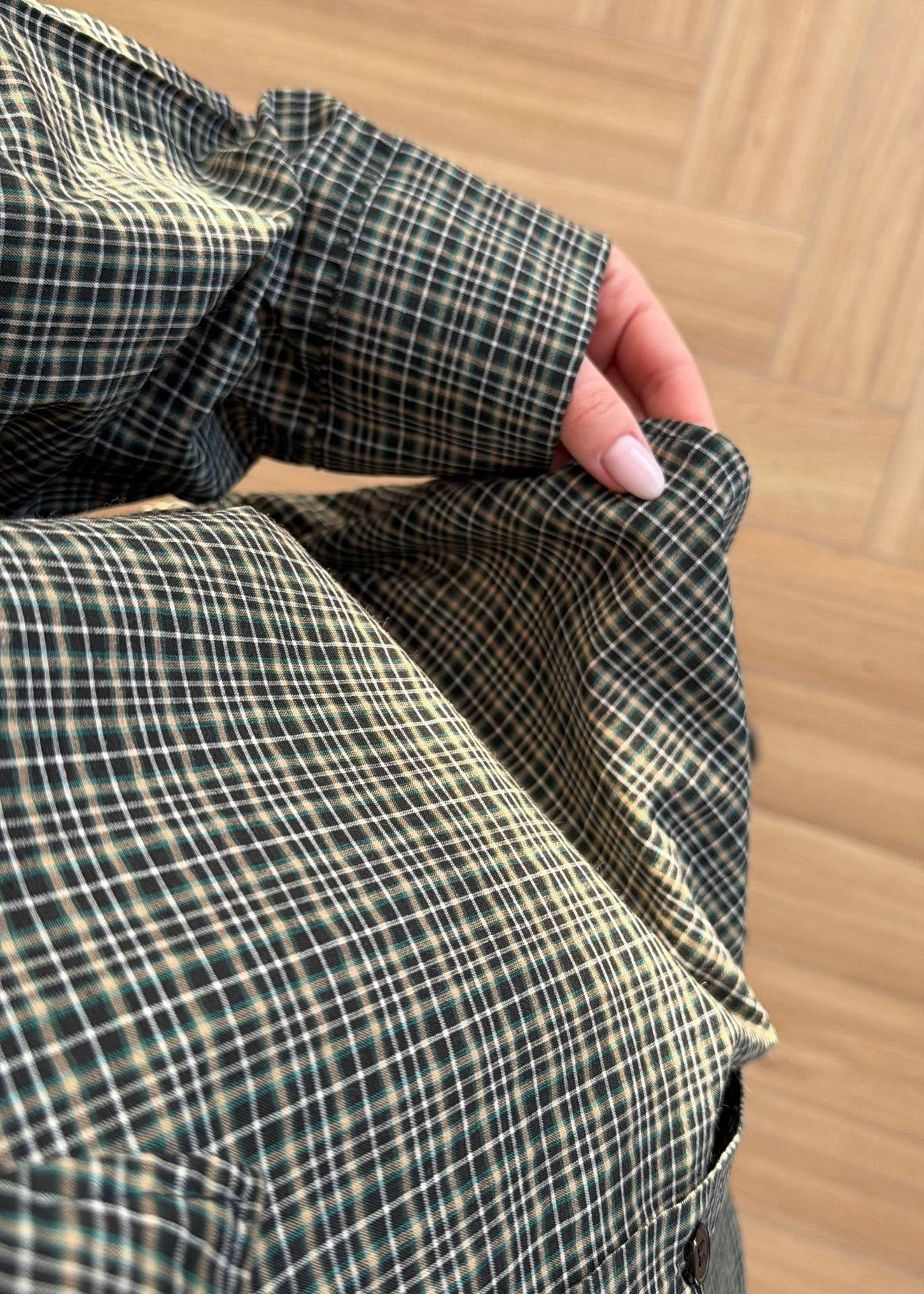 Olive green Shirt with Tie Collar